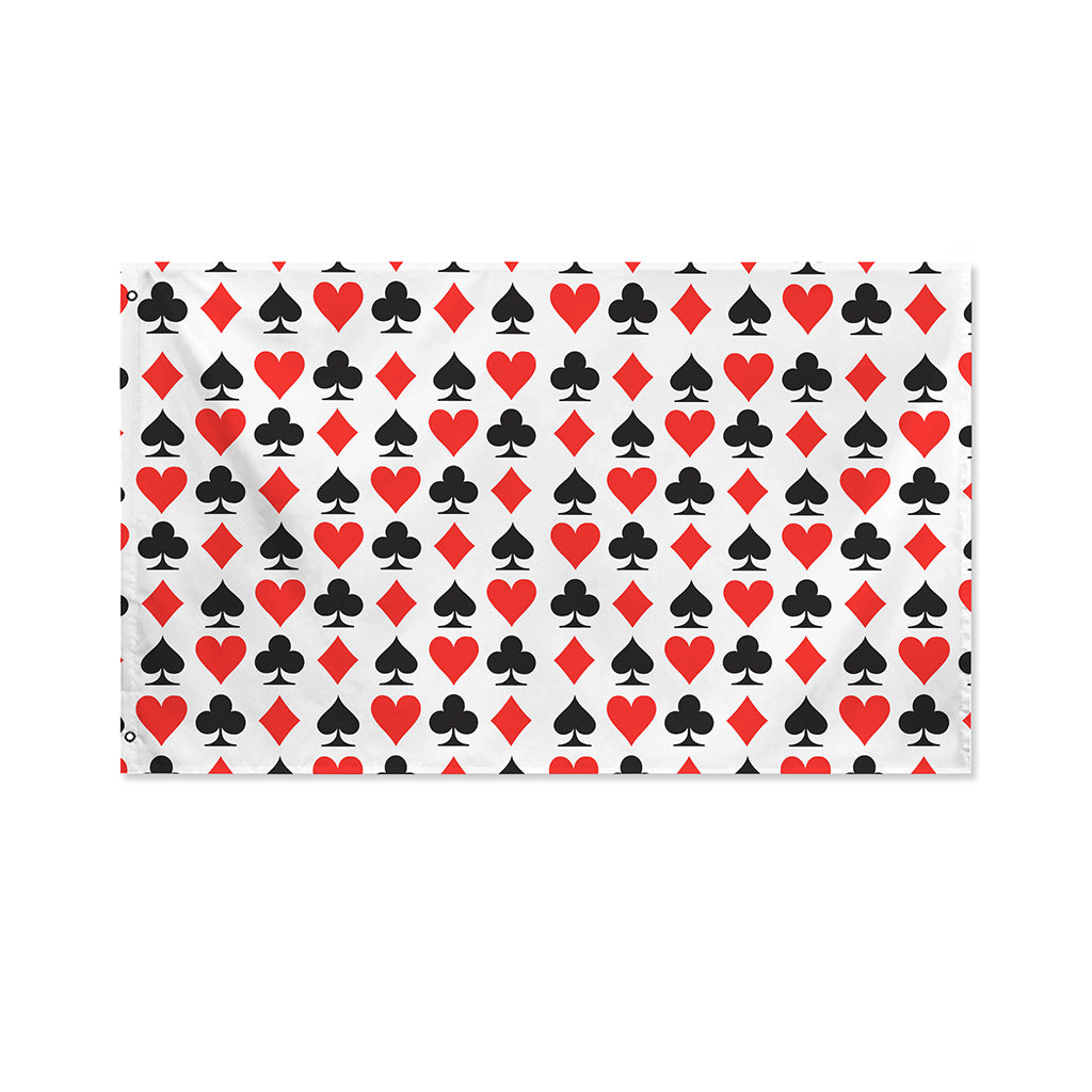 Playing Card Symbols Pattern Print Polyester Flag