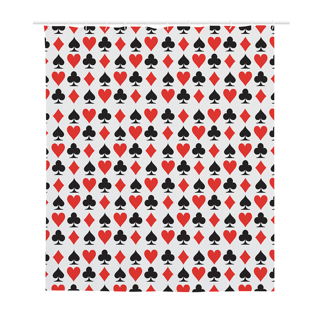 Playing Card Symbols Pattern Print Polyester Shower Curtain