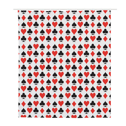Playing Card Symbols Pattern Print Polyester Shower Curtain