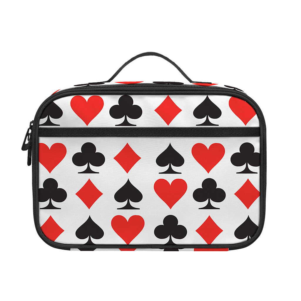 Playing Card Symbols Pattern Print Portable Lunch Bag