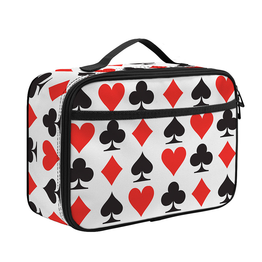 Playing Card Symbols Pattern Print Portable Lunch Bag