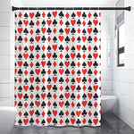 Playing Card Symbols Pattern Print Premium Shower Curtain