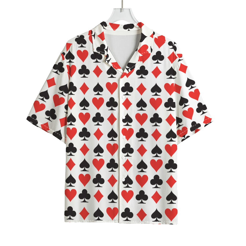 Playing Card Symbols Pattern Print Rayon Hawaiian Shirt