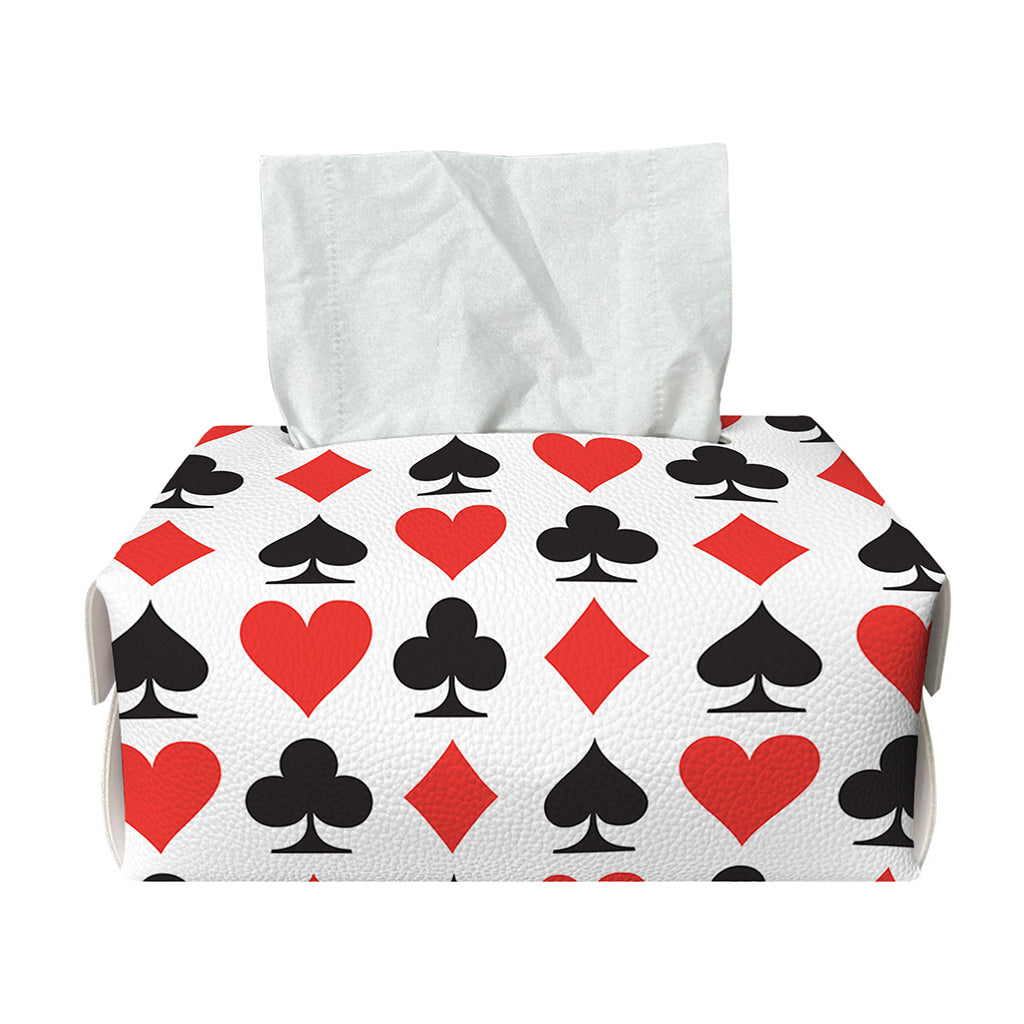 Playing Card Symbols Pattern Print Rectangle Tissue Box Cover