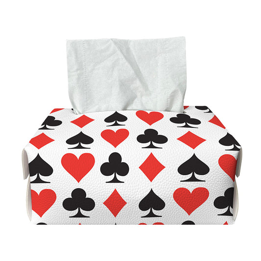 Playing Card Symbols Pattern Print Rectangle Tissue Box Cover