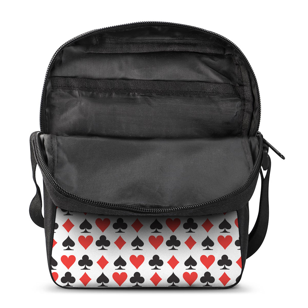 Playing Card Symbols Pattern Print Rectangular Crossbody Bag