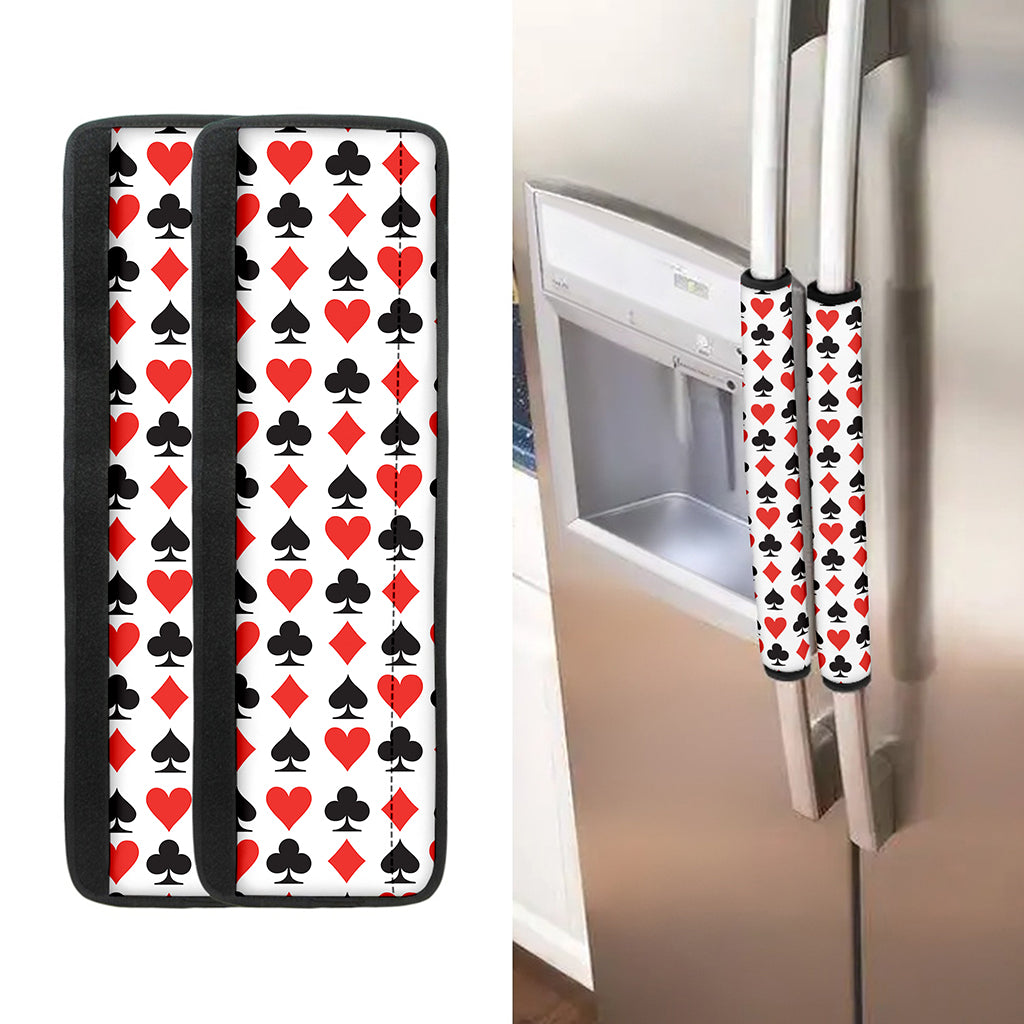 Playing Card Symbols Pattern Print Refrigerator Handle Covers