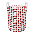 Playing Card Symbols Pattern Print Round Laundry Basket