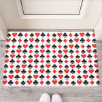 Playing Card Symbols Pattern Print Rubber Doormat