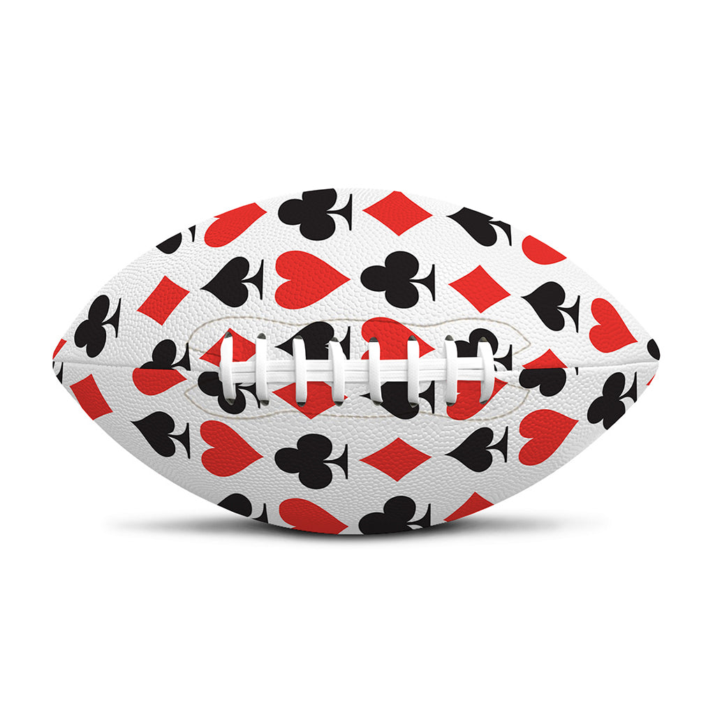 Playing Card Symbols Pattern Print Rugby Ball