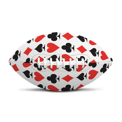 Playing Card Symbols Pattern Print Rugby Ball