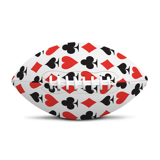 Playing Card Symbols Pattern Print Rugby Ball