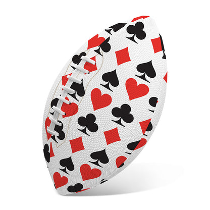Playing Card Symbols Pattern Print Rugby Ball