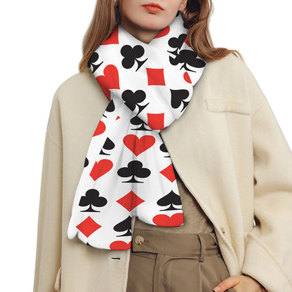 Playing Card Symbols Pattern Print Scarf