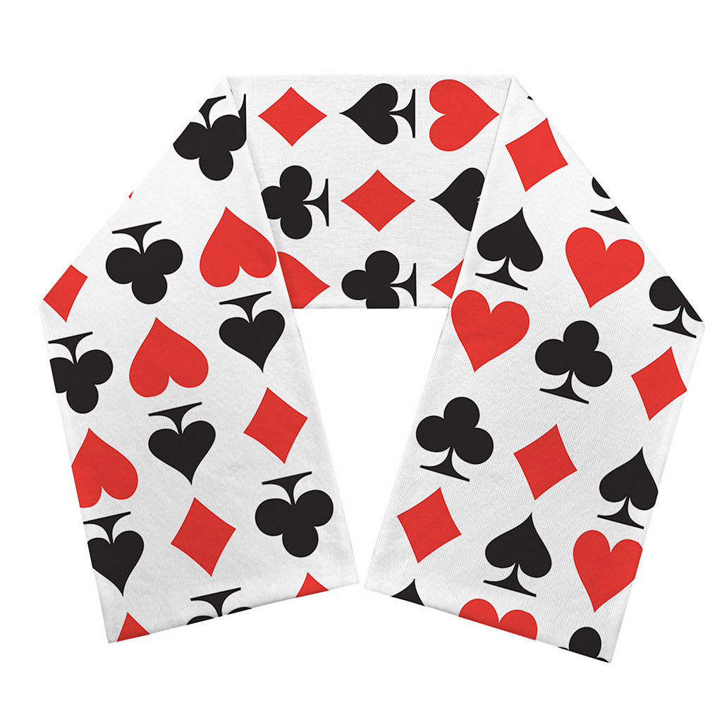 Playing Card Symbols Pattern Print Scarf