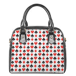 Playing Card Symbols Pattern Print Shoulder Handbag