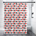 Playing Card Symbols Pattern Print Shower Curtain