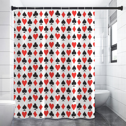 Playing Card Symbols Pattern Print Shower Curtain