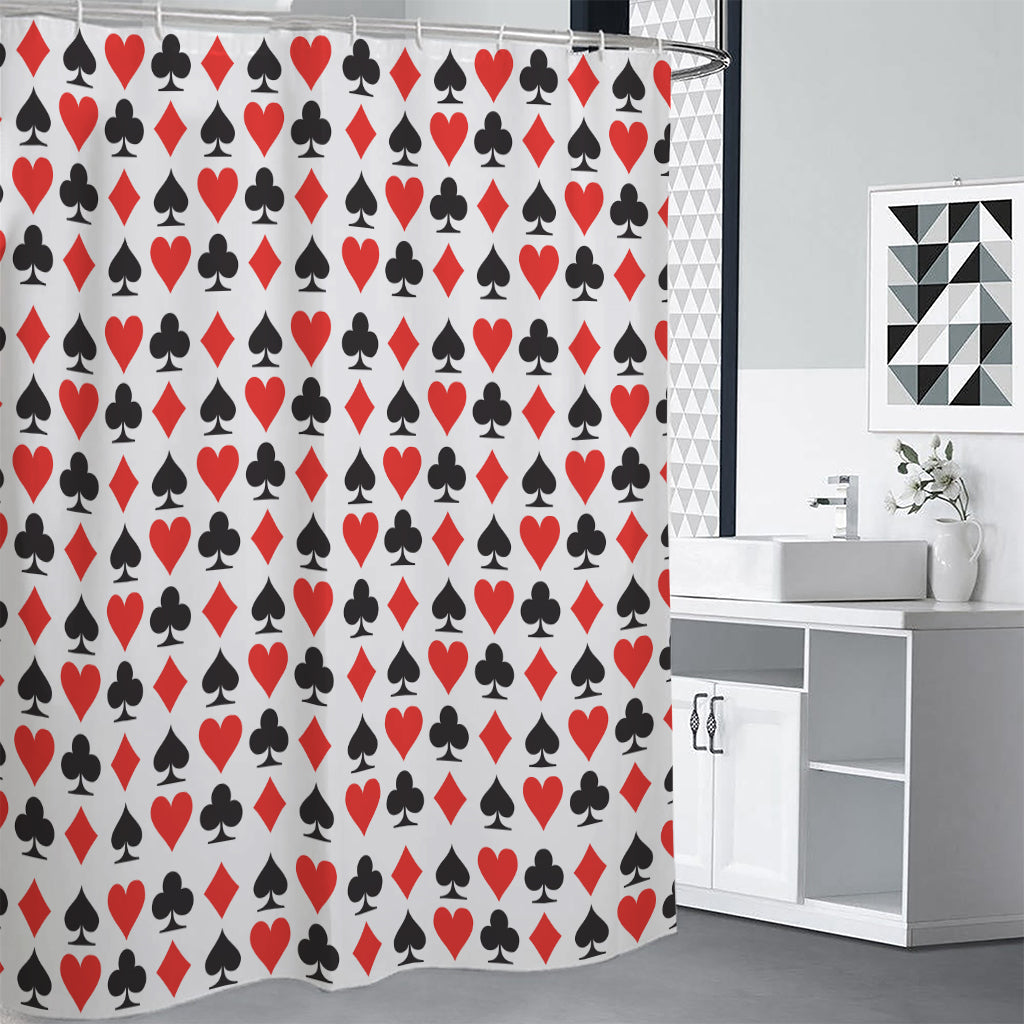 Playing Card Symbols Pattern Print Shower Curtain