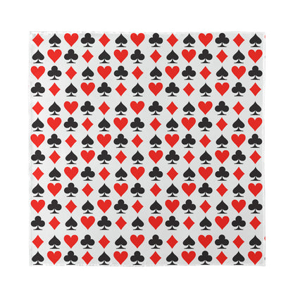 Playing Card Symbols Pattern Print Silk Bandana