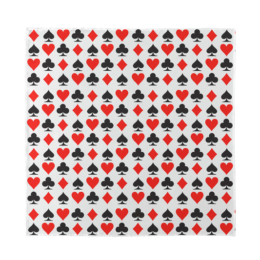 Playing Card Symbols Pattern Print Silk Bandana