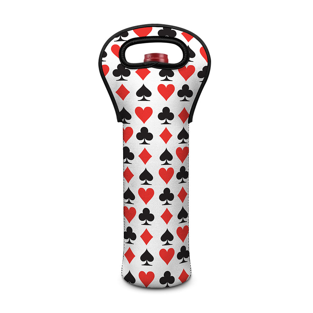 Playing Card Symbols Pattern Print Single Neoprene Wine Tote