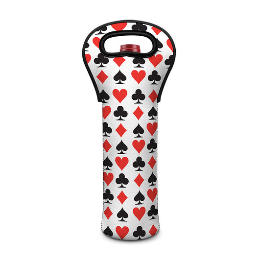 Playing Card Symbols Pattern Print Single Neoprene Wine Tote