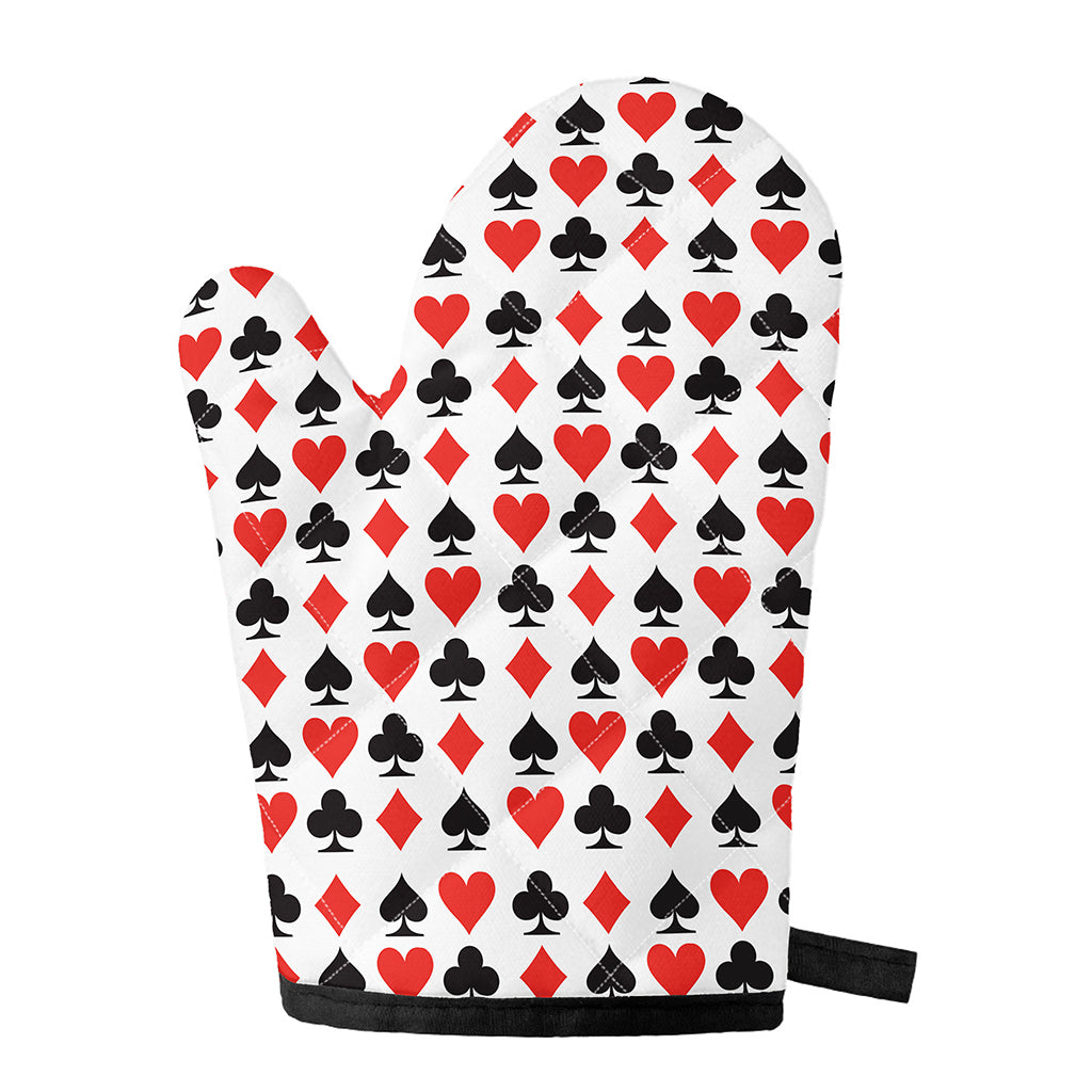 Playing Card Symbols Pattern Print Single Oven Mitt