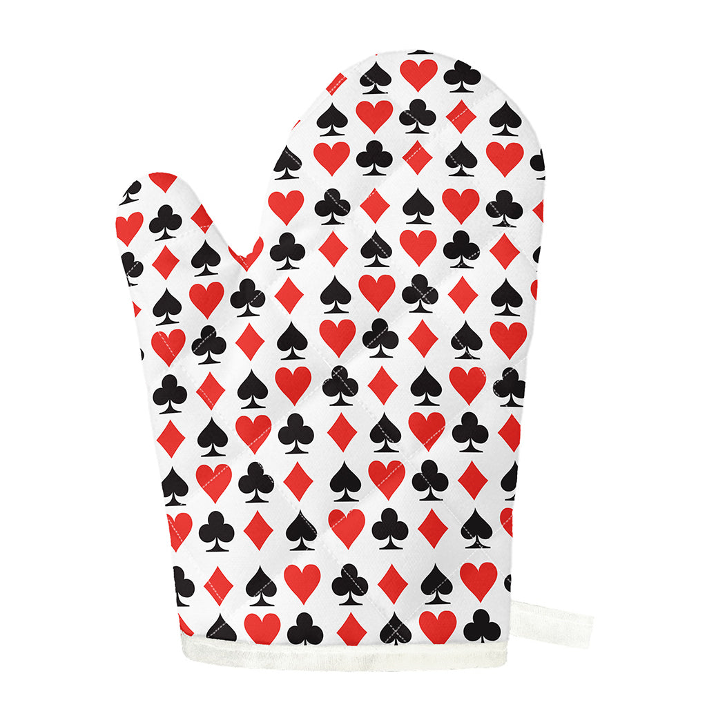 Playing Card Symbols Pattern Print Single Oven Mitt