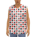Playing Card Symbols Pattern Print Sleeveless Baseball Jersey