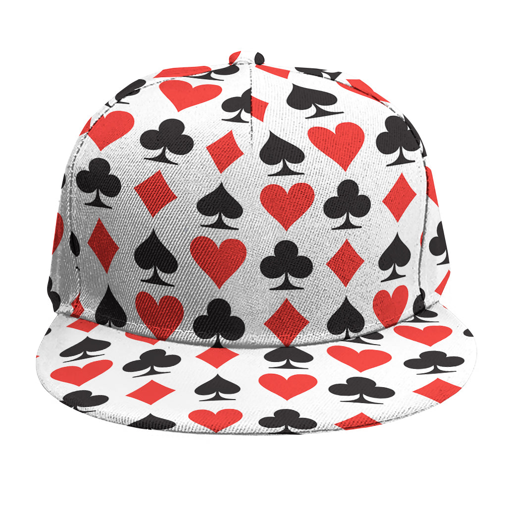 Playing Card Symbols Pattern Print Snapback Cap