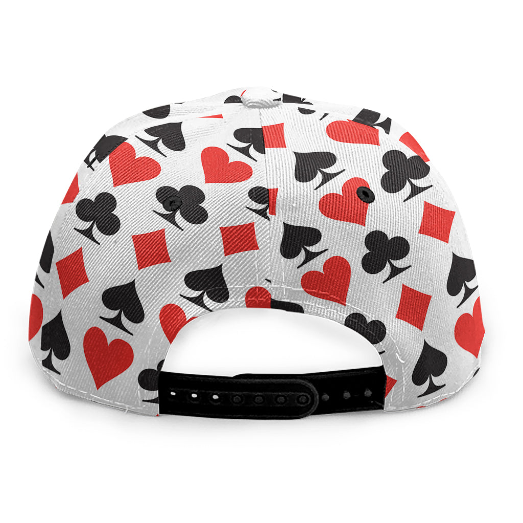 Playing Card Symbols Pattern Print Snapback Cap