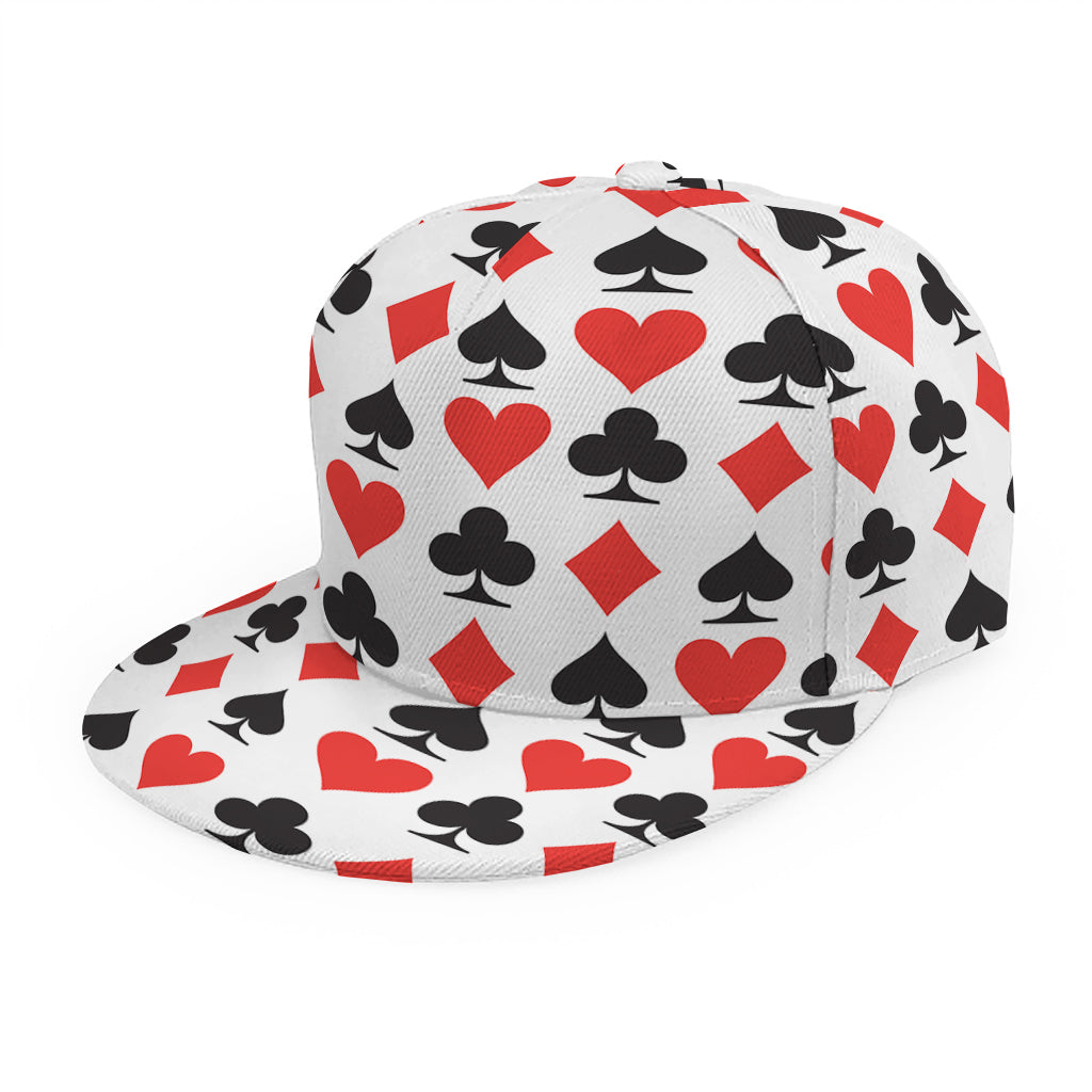 Playing Card Symbols Pattern Print Snapback Cap