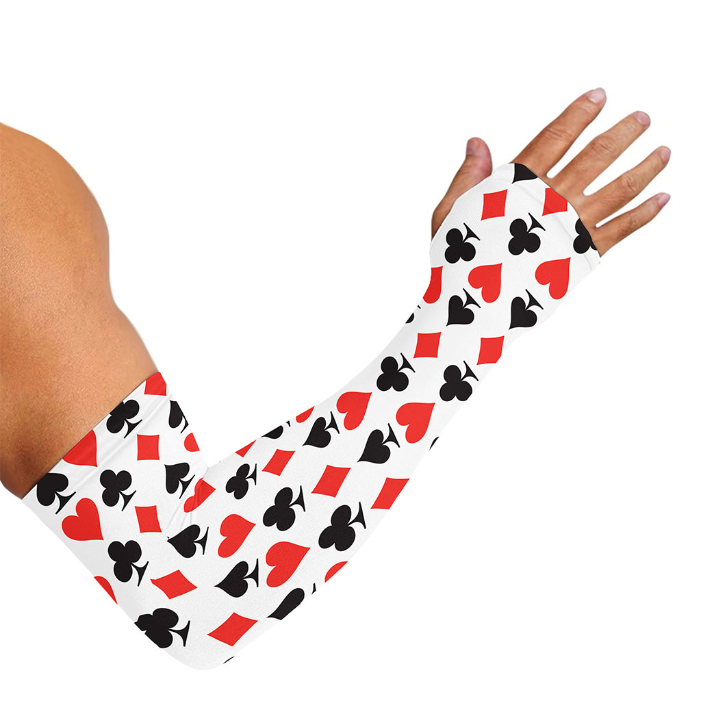 Playing Card Symbols Pattern Print Sun Protection Arm Sleeves
