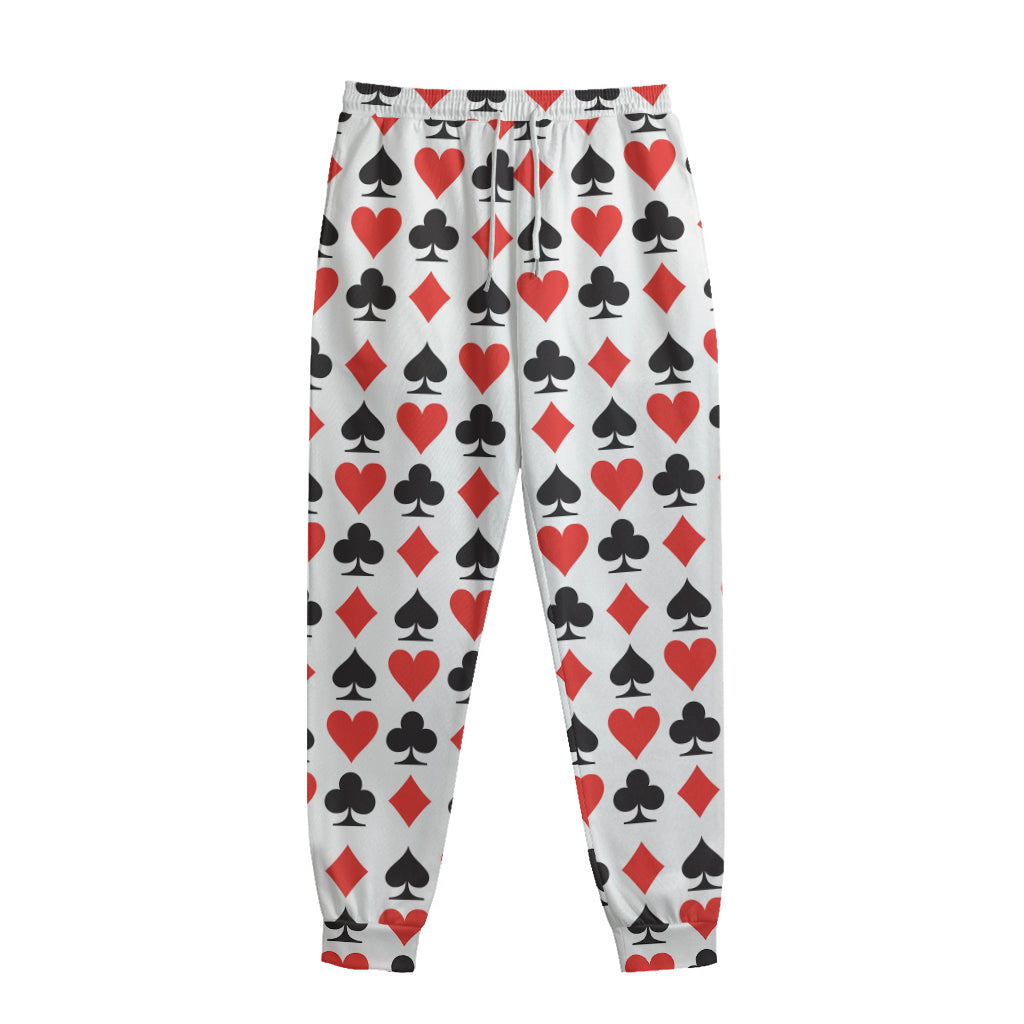 Playing Card Symbols Pattern Print Sweatpants
