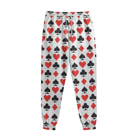 Playing Card Symbols Pattern Print Sweatpants