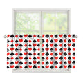 Playing Card Symbols Pattern Print Tier Curtains