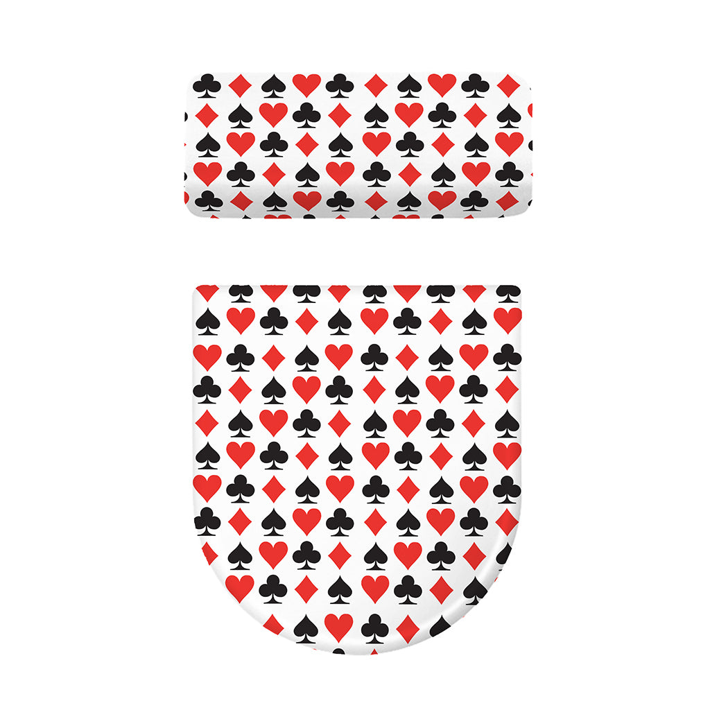 Playing Card Symbols Pattern Print Toilet Lid And Tank Cover Set