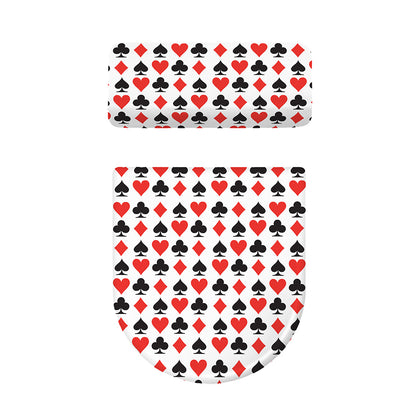 Playing Card Symbols Pattern Print Toilet Lid And Tank Cover Set