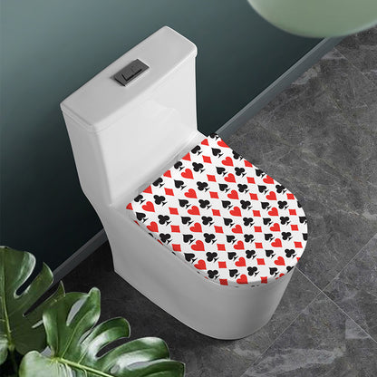 Playing Card Symbols Pattern Print Toilet Lid Cover