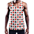 Playing Card Symbols Pattern Print Men's Workout Tank Top
