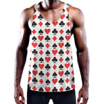 Playing Card Symbols Pattern Print Training Tank Top