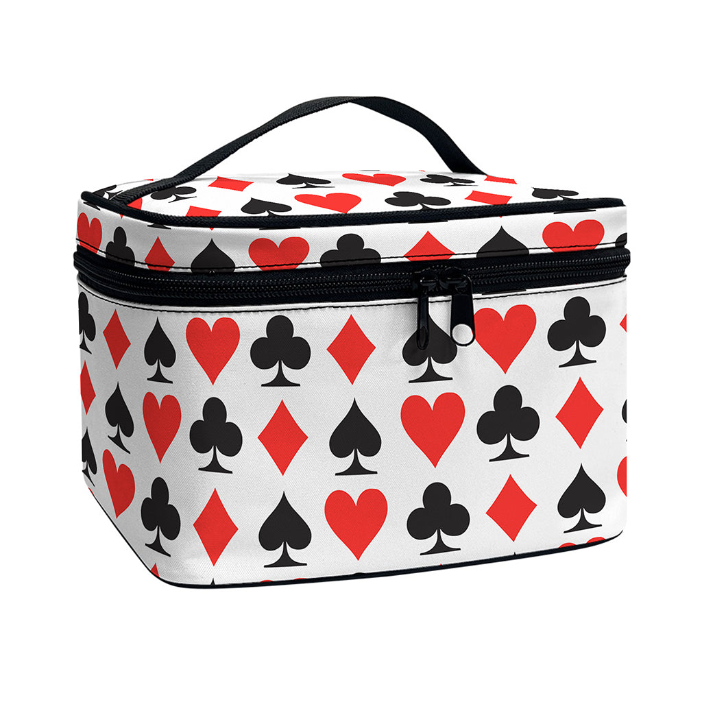 Playing Card Symbols Pattern Print Travel Makeup Bag