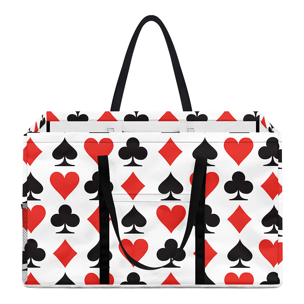 Playing Card Symbols Pattern Print Utility Tote Bag