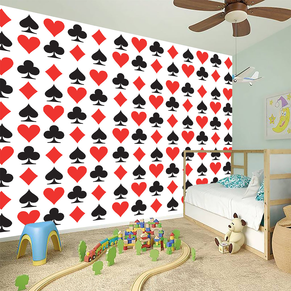 Playing Card Symbols Pattern Print Wall Sticker