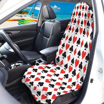 Playing Card Symbols Pattern Print Waterproof Car Seat Cover