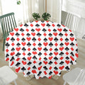 Playing Card Symbols Pattern Print Waterproof Round Tablecloth