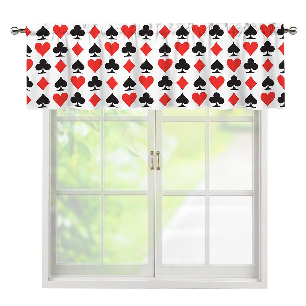 Playing Card Symbols Pattern Print Window Valance