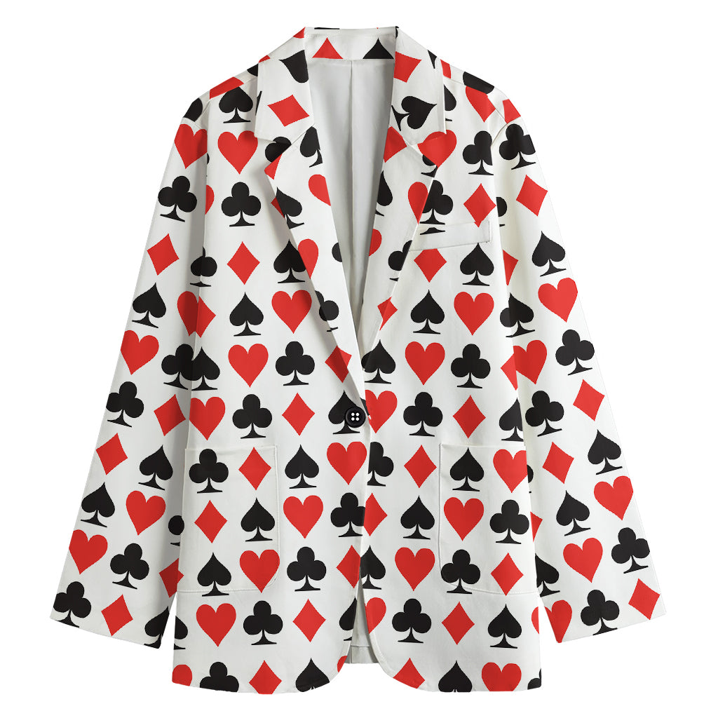 Playing Card Symbols Pattern Print Women's Blazer