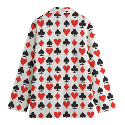 Playing Card Symbols Pattern Print Women's Blazer